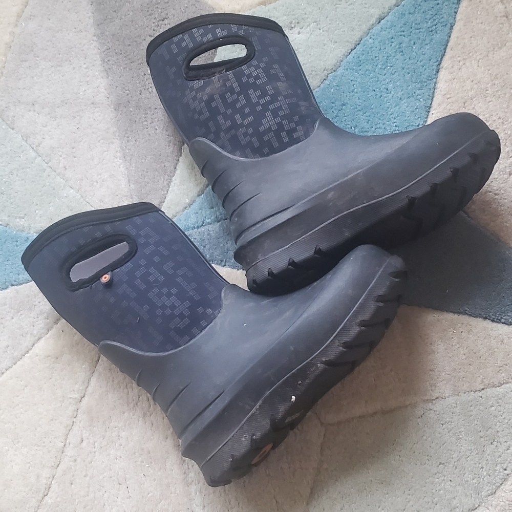 Bogs Kids Black Navy Waterproof Rain Boots